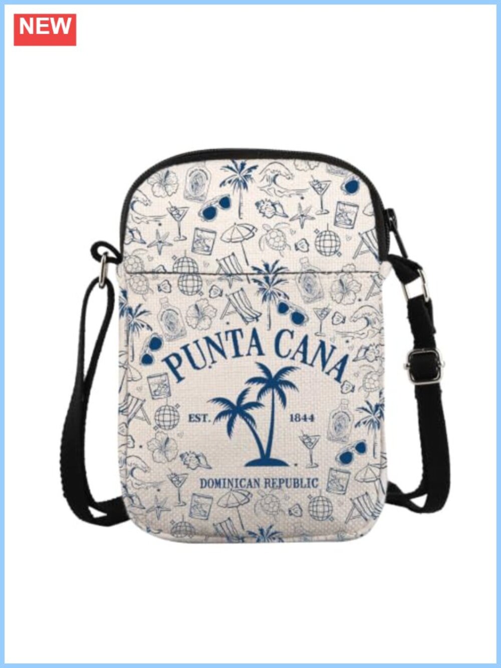 Canvas Crossbody Bag Dominican Republic Gift Trip To Punta Cana Multi Pocket